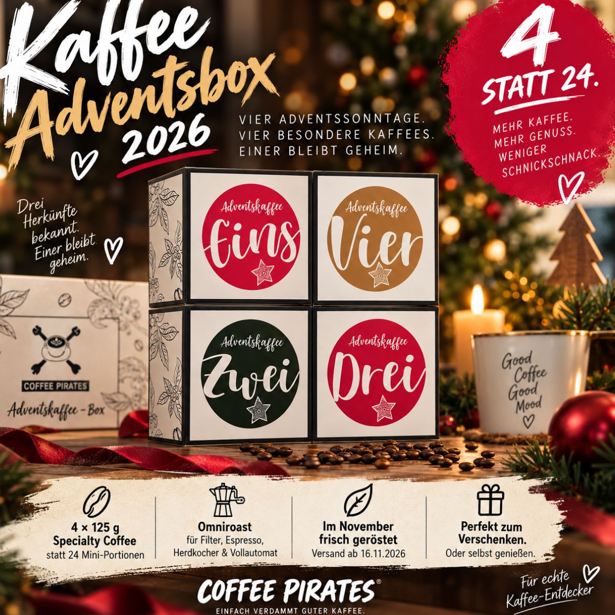 Kaffee Adventskalender Coffee Pirates