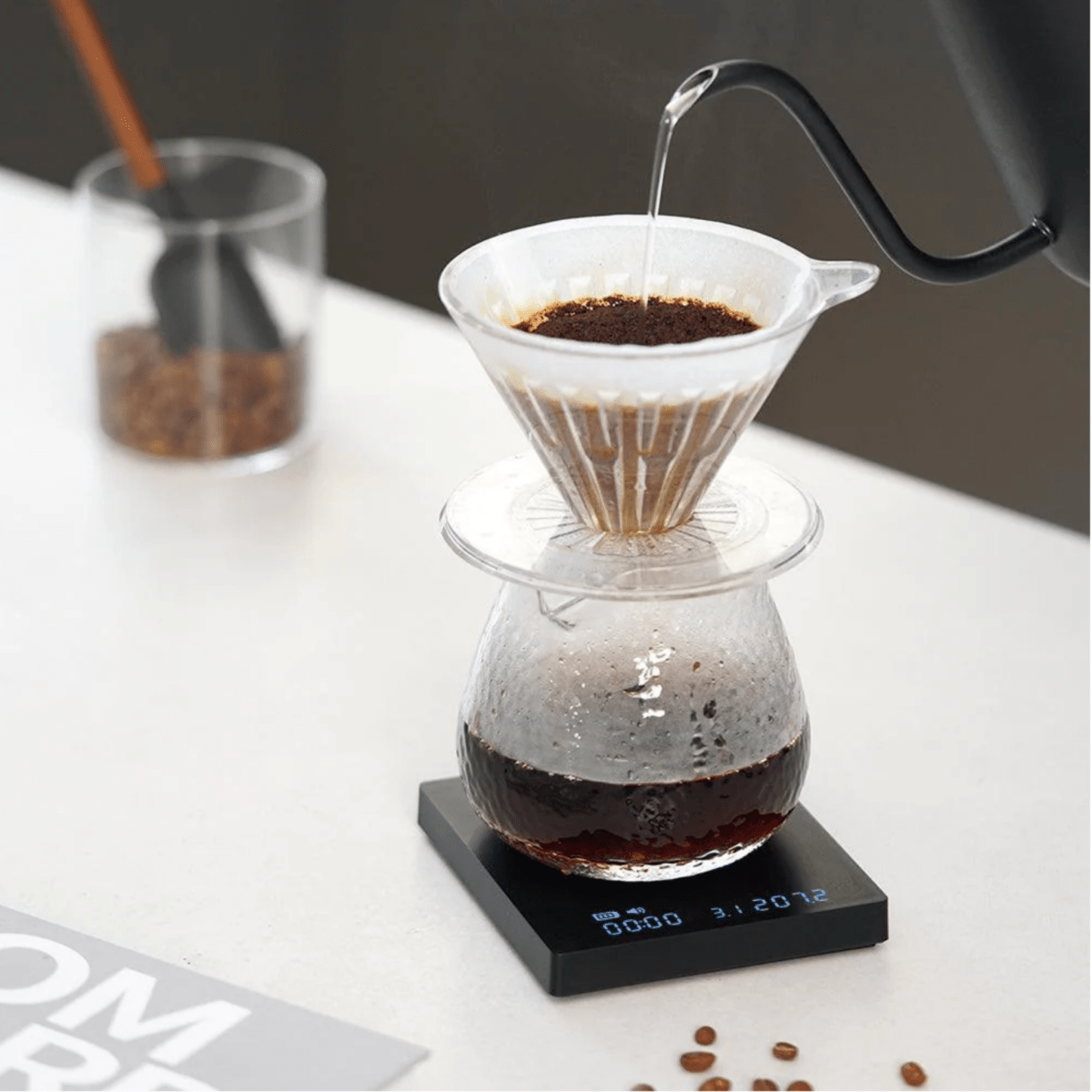 Pour Over Flow-Rate Modus auf der Timemore Mini Kaffeewaage - Coffee Pirates