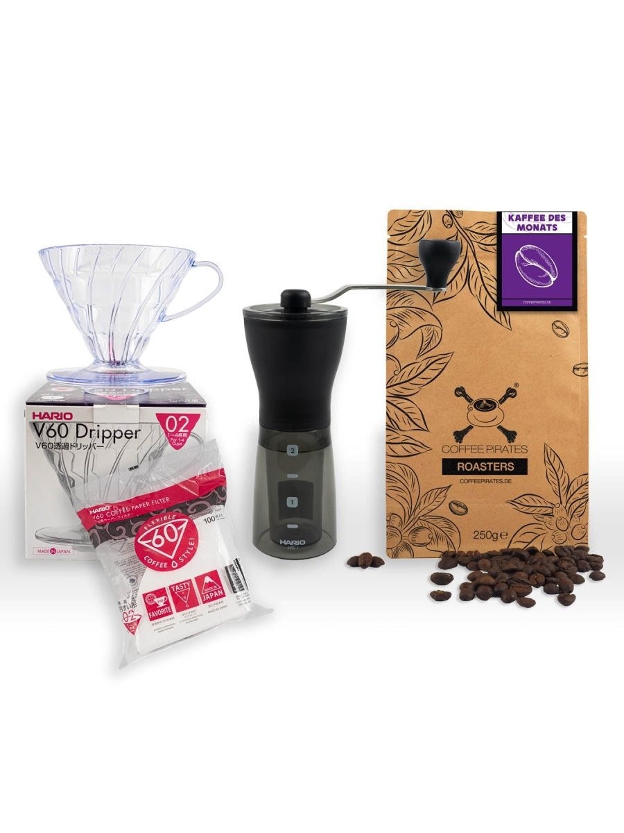 Handzubereitungs-Starterset  Starter set, Kaffeefilterpapier, Kaffeedose