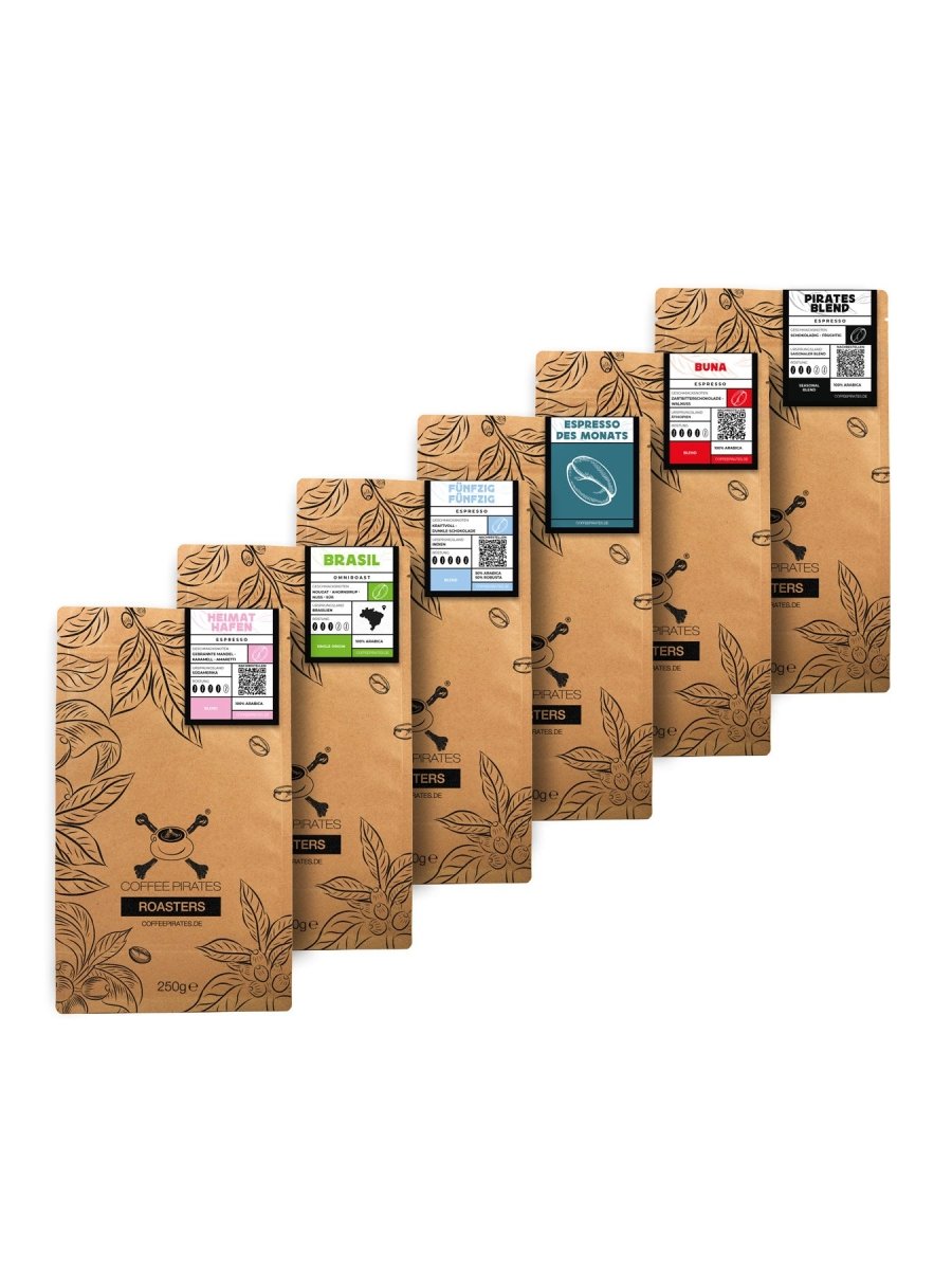 6 Espressi im Vergleich – das Coffee Pirates Espresso Probierset | Coffee Pirates