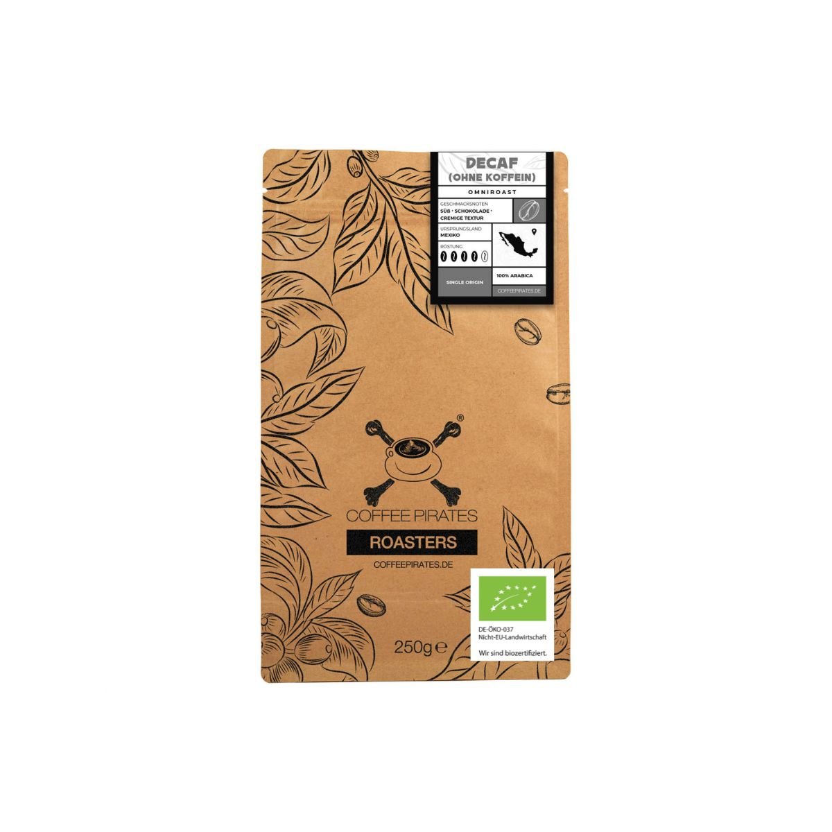 Decaf (entkoffeinierter Kaffee) CO2 BIO - Coffee Pirates