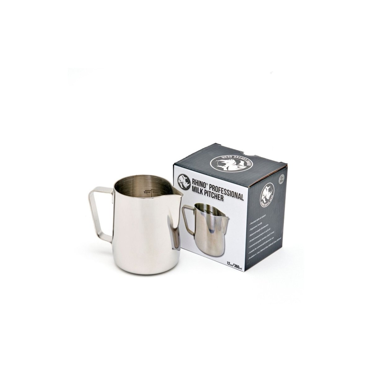 Rhino Professional Milch Kanne 12oz/360ml - Coffee Pirates