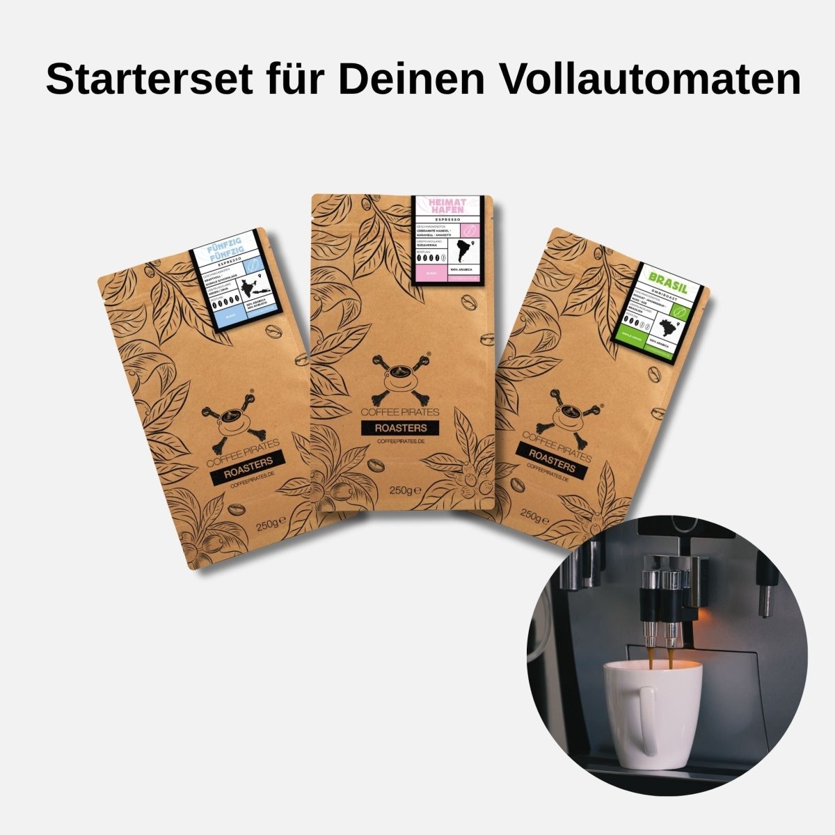 Vollautomaten Probierset 3x500Gramm – dein Upgrade für mehr Geschmack - Coffee Pirates