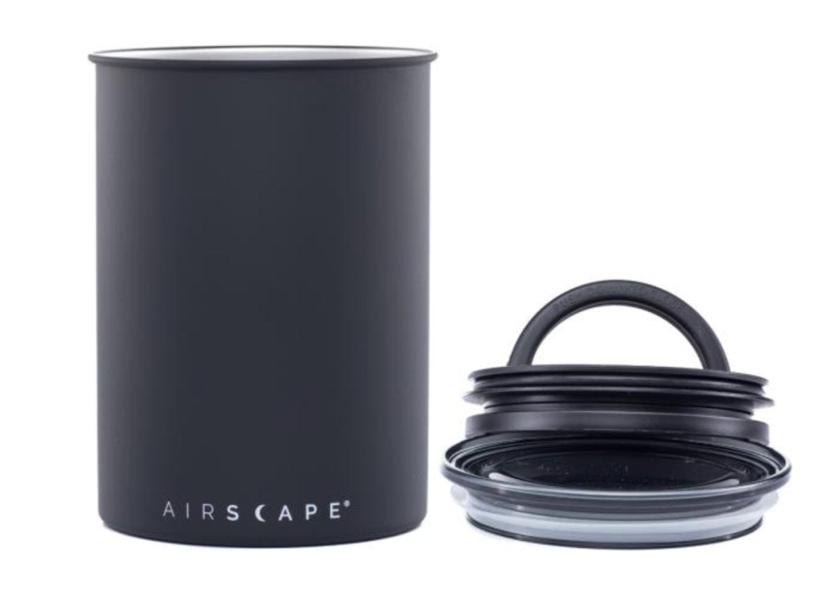 Airscape | Edelstahl Aromabehälter mittel – schwarz matt - Coffee Pirates