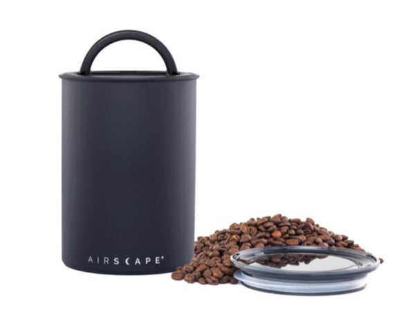 Airscape | Edelstahl Aromabehälter mittel – schwarz matt - Coffee Pirates