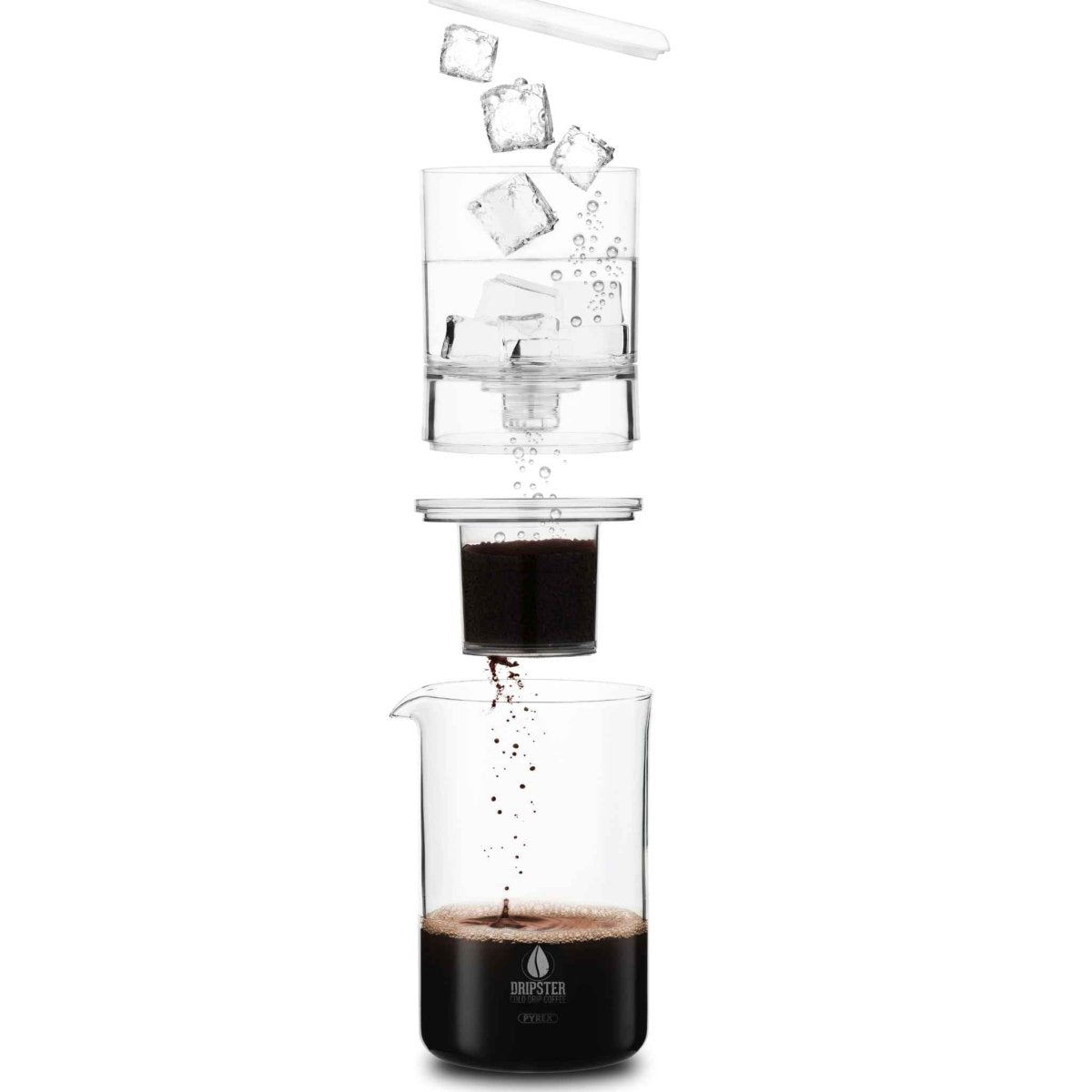 DRIPSTER 2-in-1 Cold Brew Dripper (4 Tassen / 600ml), Cold Brew Maker für kaltgebrühten Kaffee und Tee - Coffee Pirates