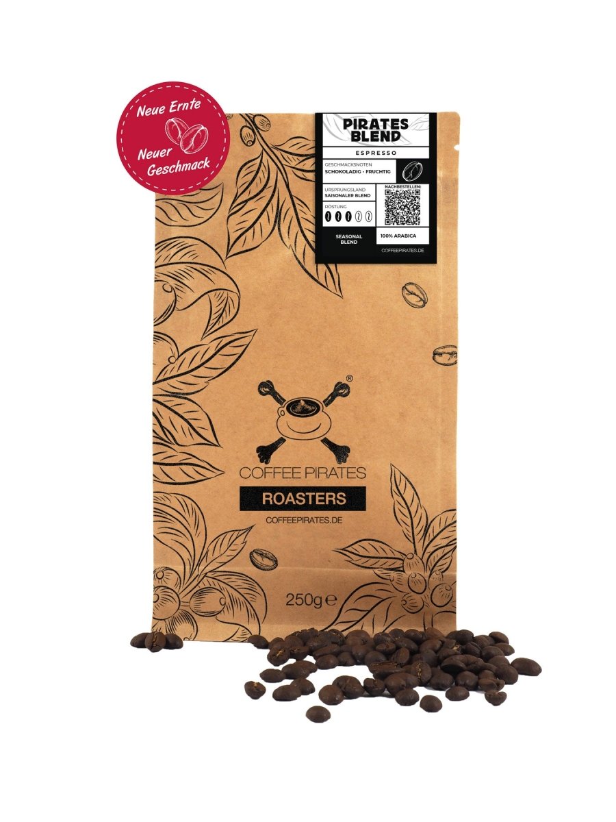 Pirates Blend Espresso Kaffeetüte – 100% Arabica mit schokoladiger Fülle ☕🔥 - Coffee Pirates